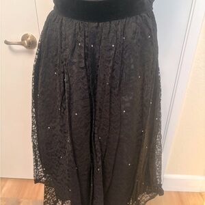 Vintage Black Lace with Rhinestone Embellishment Skirt